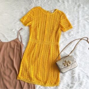 💋NWT Michael Kors Yellow Crochet Dress